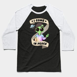 Funny Alien I Come In Peace Cool Design Baseball T-Shirt